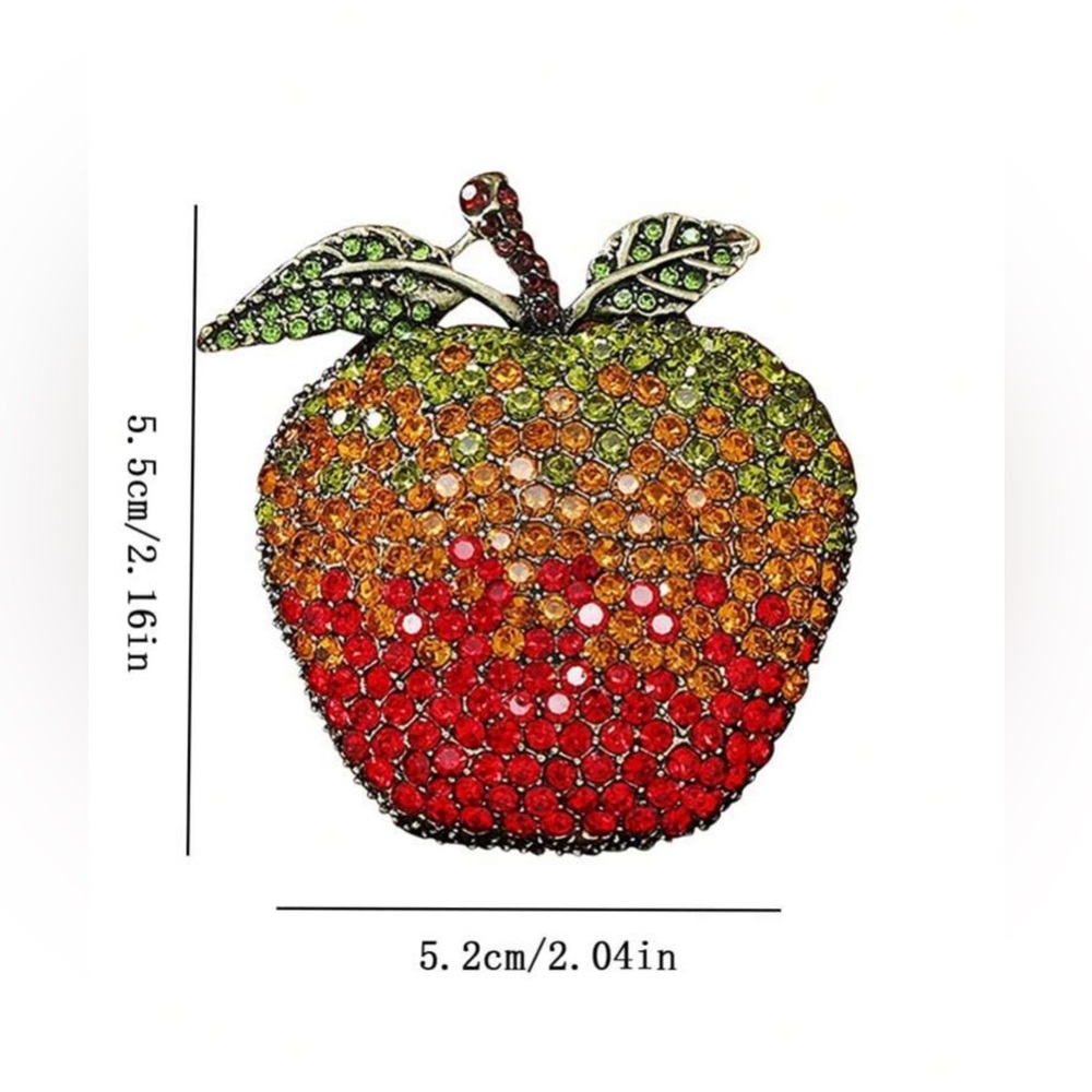 NEW Colorful Rhinestone Apple Brooches (1)